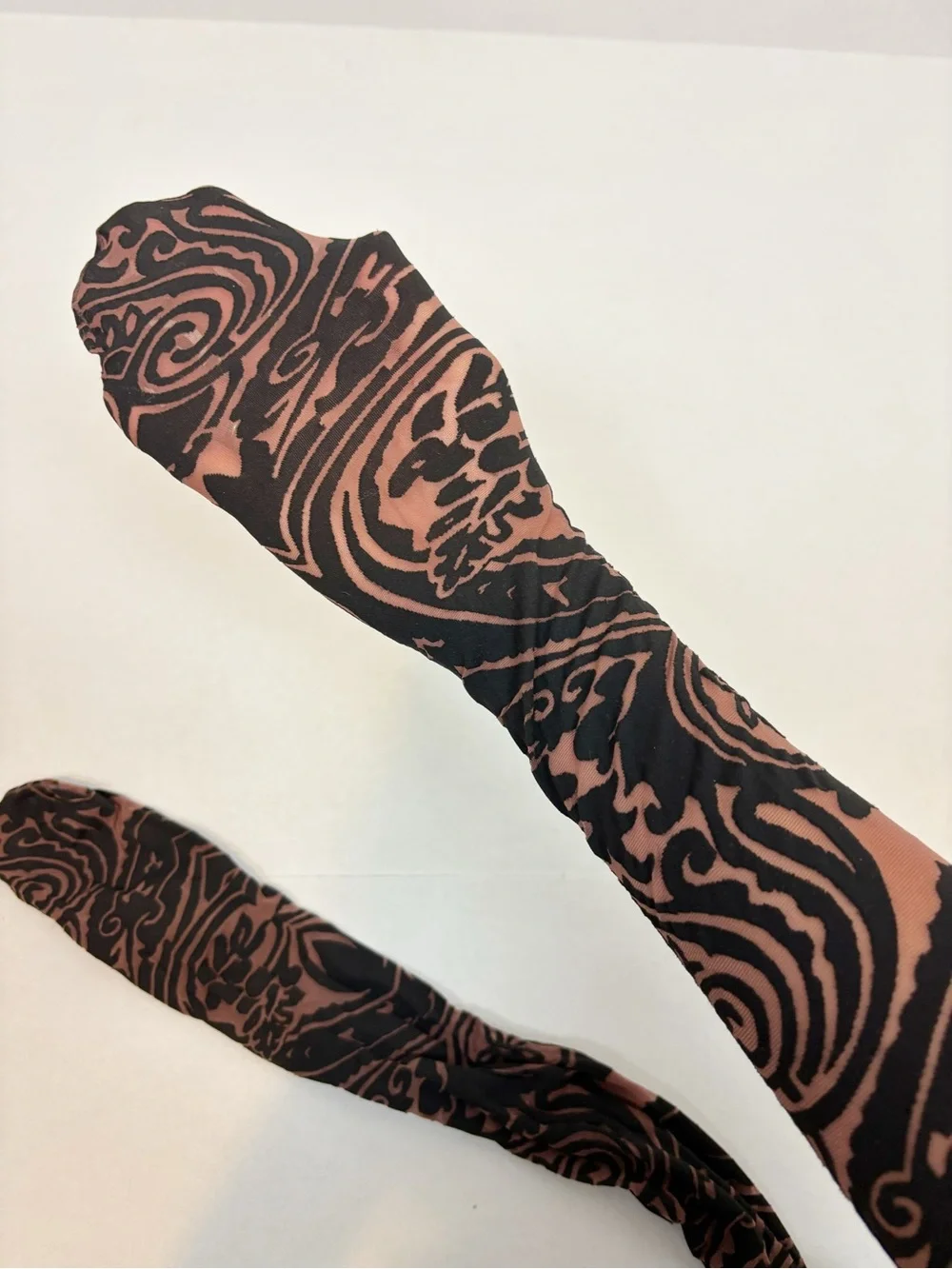 Wolford X Etro Body Tattoo Tights in Chocolate & Black Size S